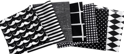 Amornphan  Printed Black Series Cotton Bundles Quilting Fabric for