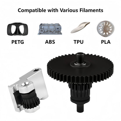 Hardened Steel Extruder Gear Kit for Adventurer 5M, 3D Printer DLC Nano...