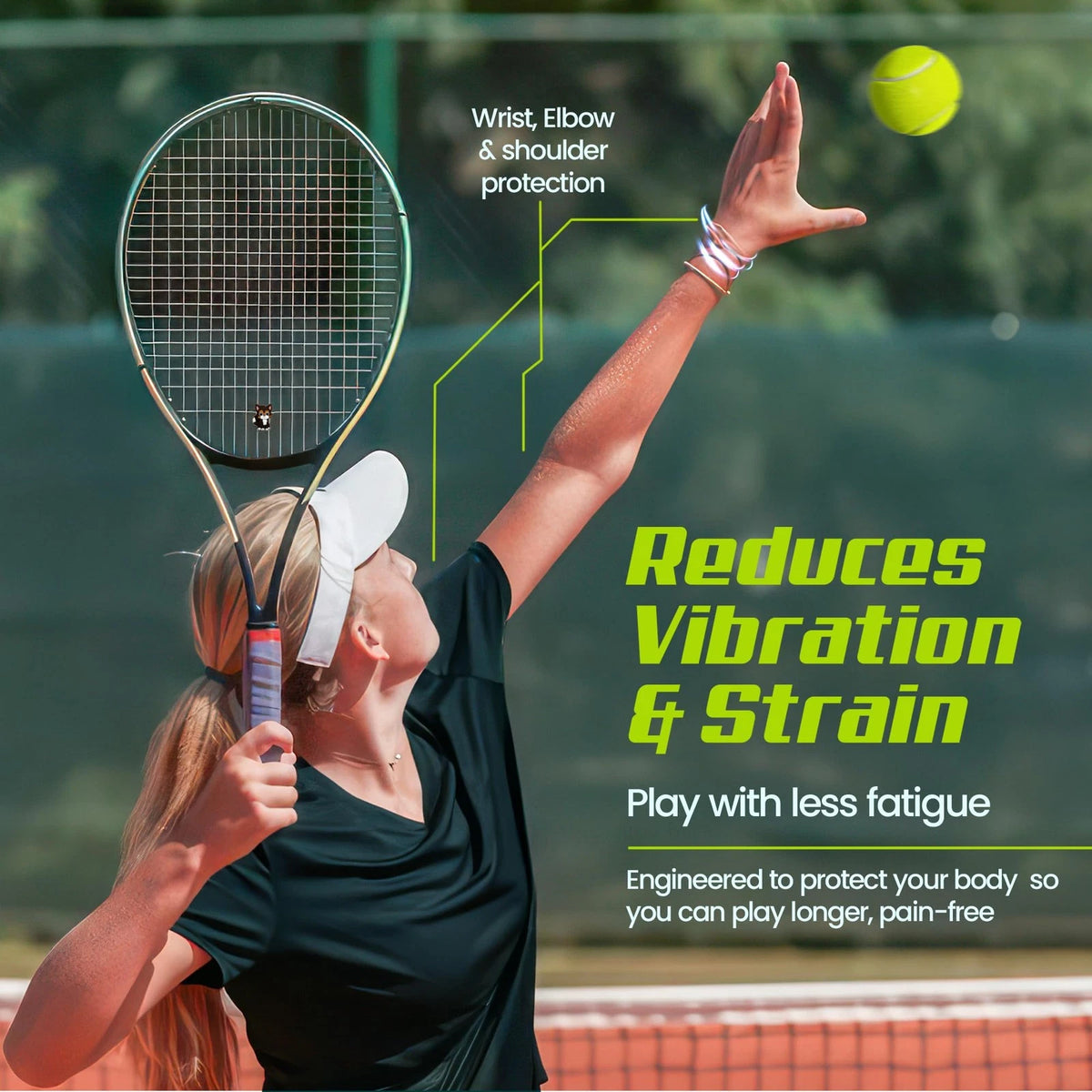 TRESSIS Tennis Racket Dampener - Cute Cat Designs - Vibration Brown and White