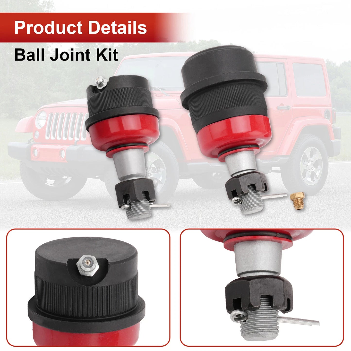 Heavy Duty Ball Joints for Jeep Wrangler JK Dana 30 & Dana 44 Axles Set of 4