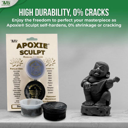 Aves Apoxie Sculpt - 2 Part Modeling Compound (A & B) - 1/4 Pound, Black