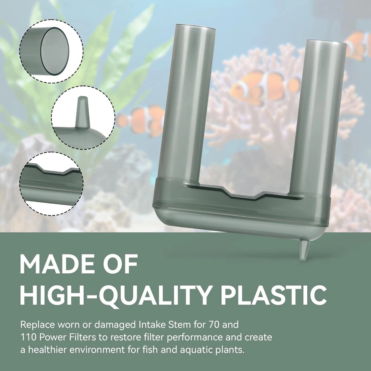 Aquarium Intake Stem for AquaClear 70, 110 Power Filters, Transparent