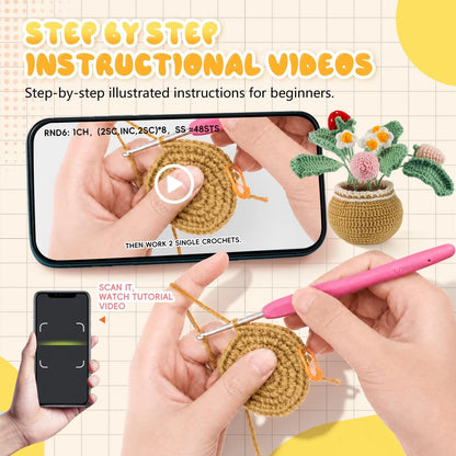 LUDOTEK Crochet Kit for Beginners, Strawberry Beginner