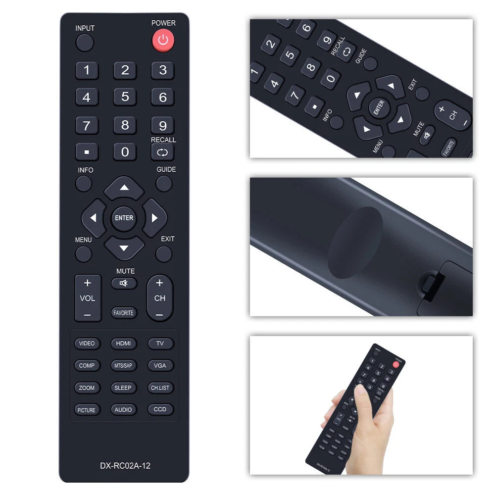 DX-RC02A-12 For Dynex TV Remote Control DX-24L230A12 DX-32L230A12 DX-L32-10A