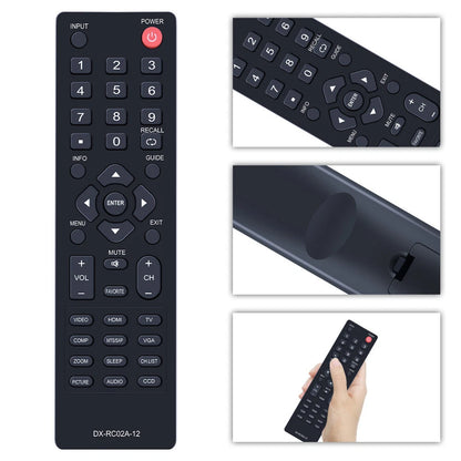 DX-RC02A-12 For Dynex TV Remote Control DX-24L230A12 DX-32L230A12 DX-L32-10A
