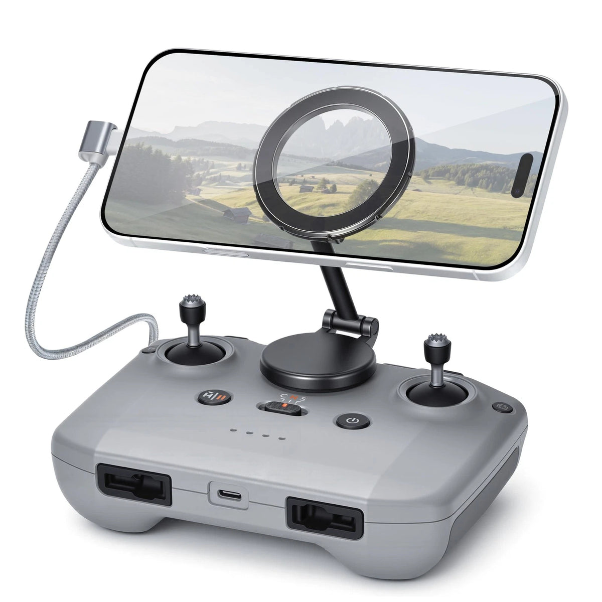 STARTRC Adjustable Magnetic Phone Stand for DJI RC-N3/N2/N1 Black with Silver