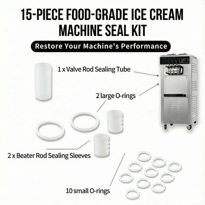 15-Piece Soft Serve Ice Cream Machine Repair Kit – Standard, Transparent