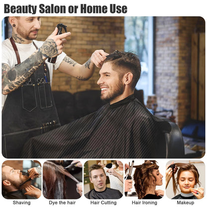 NICEMOVIC 10 in 1 Hair Cutting Barber Cape with Neck Duster Standard, Stripe