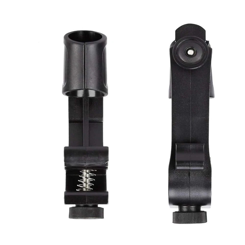 Adjustable Drum Rim Mic Clips - Microphone Mount Clamp (Pack of 2) Black