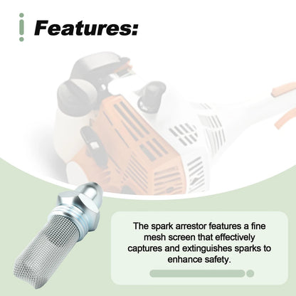 Muffler Stub Spark Arrestor Compatible with Stihl 45 46 55 FC55 FS38 Silver