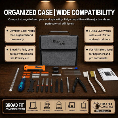 CreatryLab 3D Printer Tools, 38-Piece Maintenance Kit,