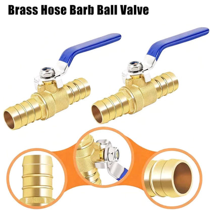 Brass Ball Valve 16mm Hose Barb for Industrial Use Fluid Gas Shut Off Valve