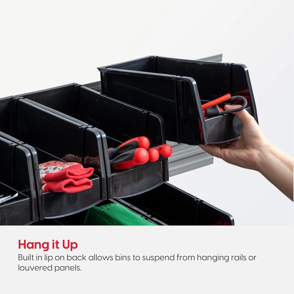 IRIS USA Small Stackable Storage Bins, 12-Pack, 7.5 x - 12 Pack, Black