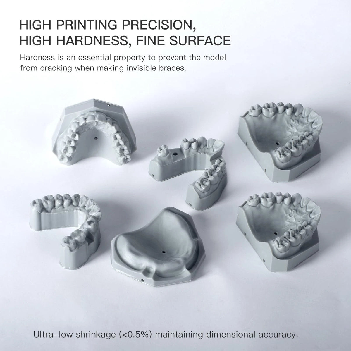 Cretbee Dental Orthodontic Model 3D Printer Resin Low 1000g, Light Grey
