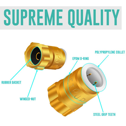 Metpure Ice Maker Fridge Install Kit - 3/8" Valve & Supply Line, brass, white