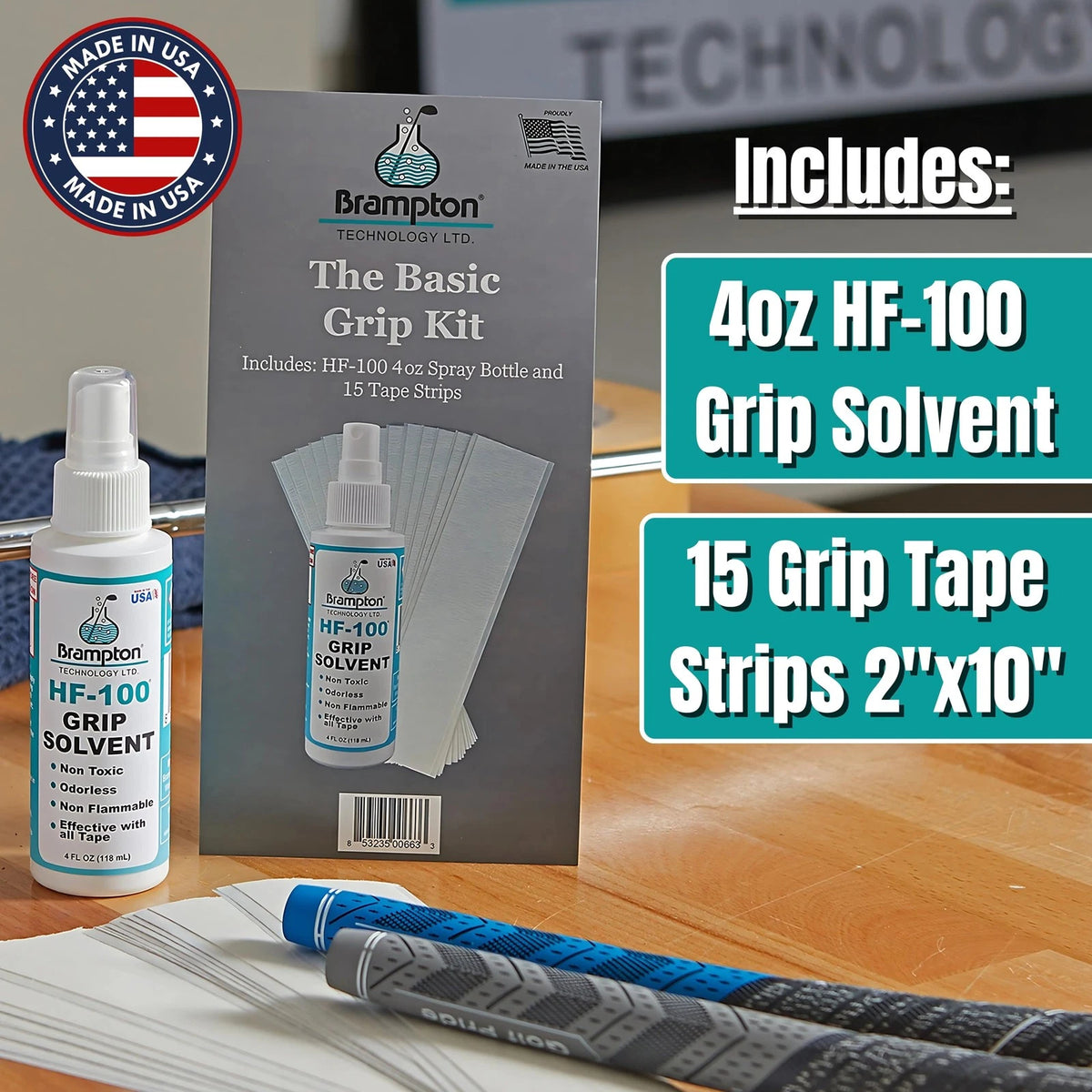 Brampton Basic Golf Grip Kit for Club Regripping - 15 Premium Chestnut