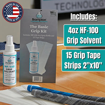 Brampton Basic Golf Grip Kit for Club Regripping - 15 Premium Chestnut
