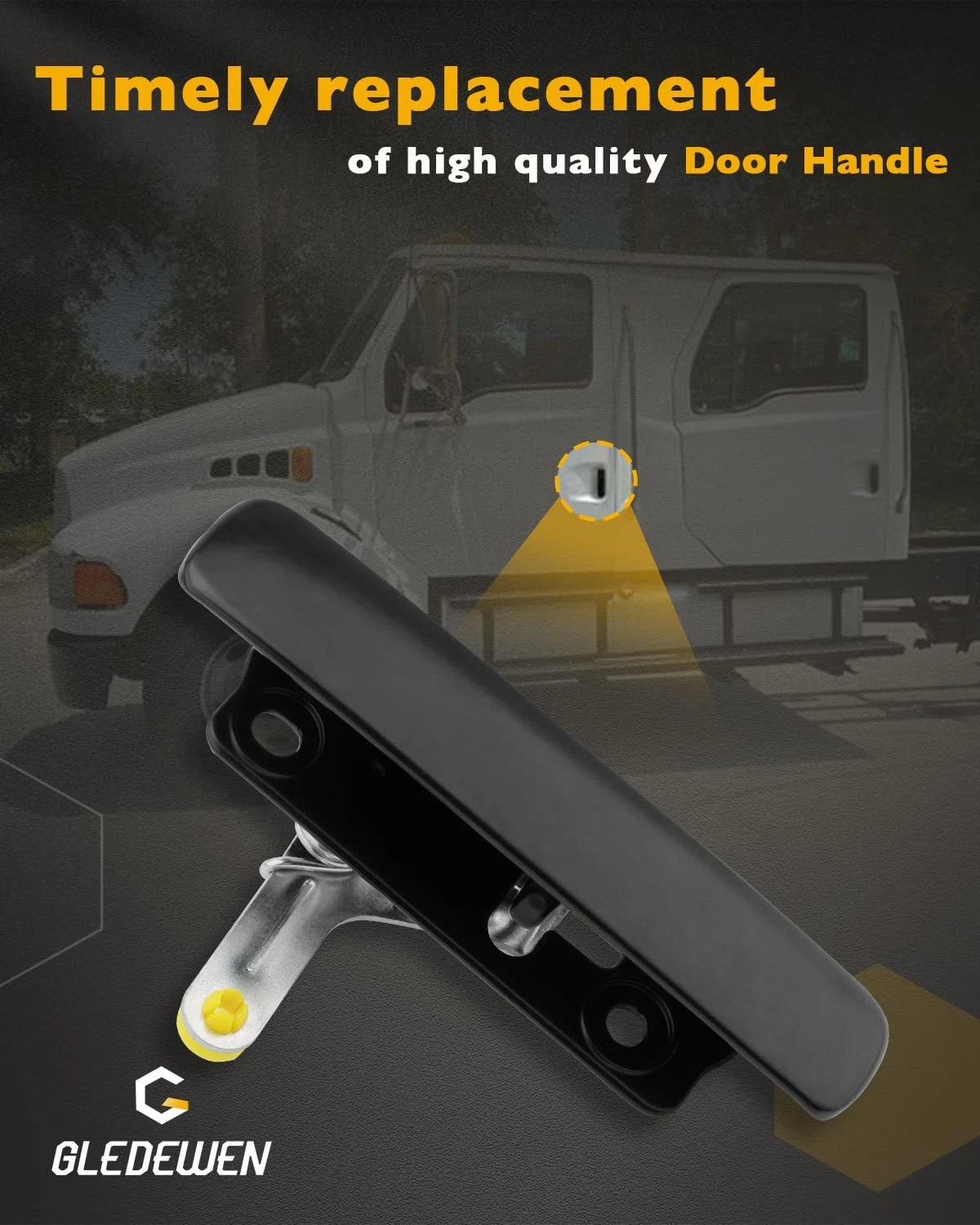 Driver Door Handle, Compatible with 2000-2009 Sterling Truck Acterra Black