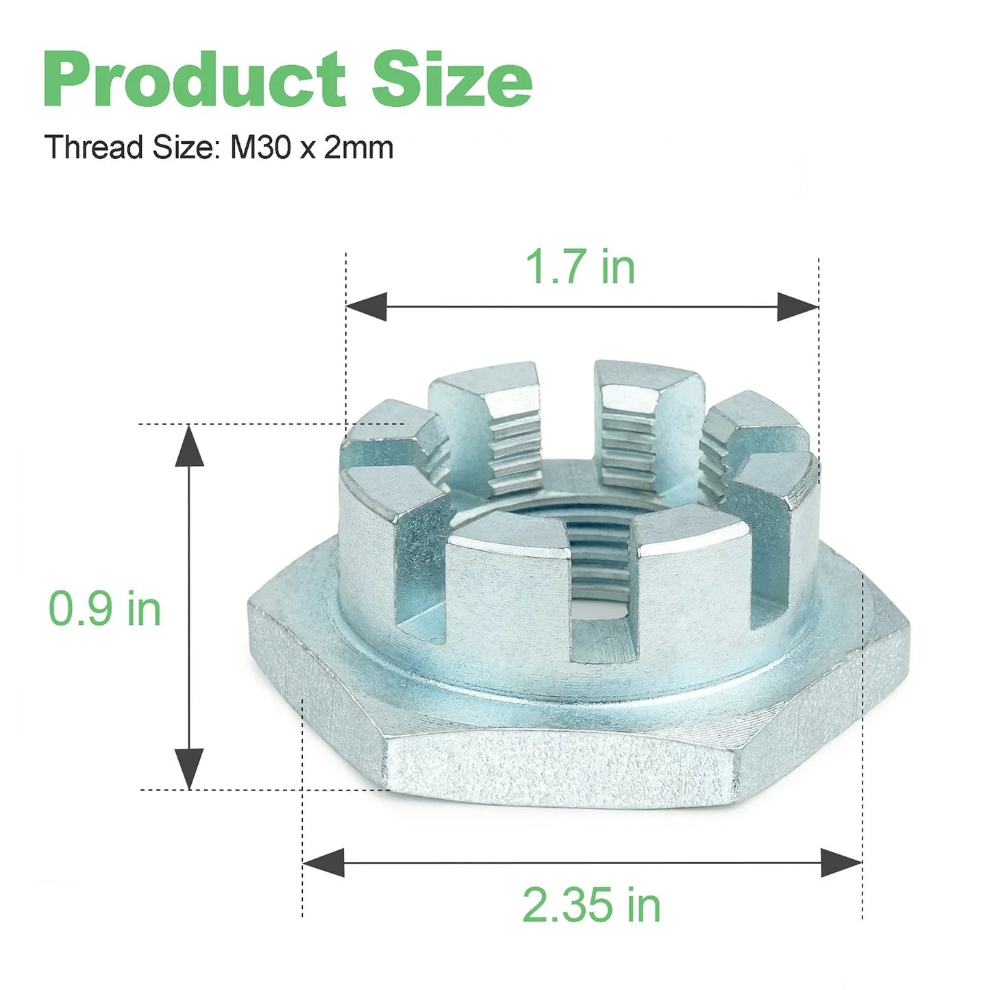 Spindle Castle Nut 70076 For Bush Hog SQ Series Squealer Rotary Cutters