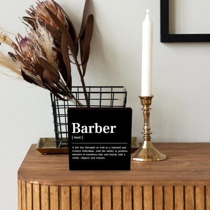 CUANFDDSF Barbershop Hair Salon Decor Wooden Box 5 x 5 inches, Barber - 1