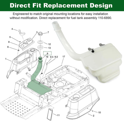 110-6890 Fuel Tank Assembly Fits Toro  74360 74363 74365 74366 74370