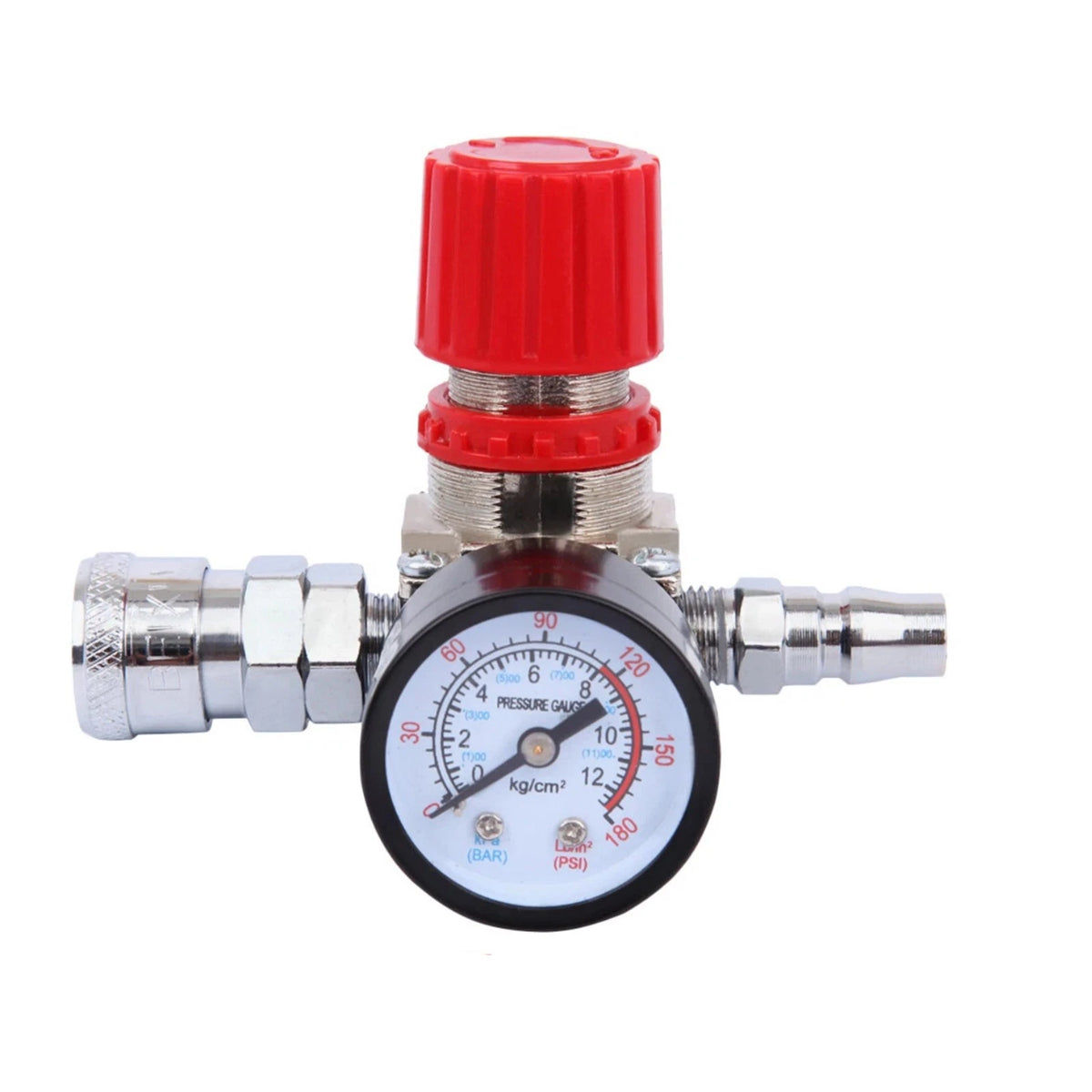 1/4" Air Compressor Pressure Gauge Regulator Valve 180 PSI for Tire Inflator