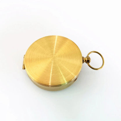 Outdoor Camping Luminous Brass Pocket Watch Style Military Army Compass Keychain
