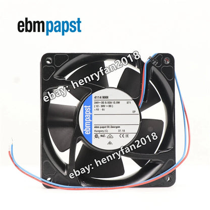 Ebmpapst 4114NHH Axial Fan 24VDC 12.5W 0.52A 120*120*38MM 2-Wires Cooling Fan