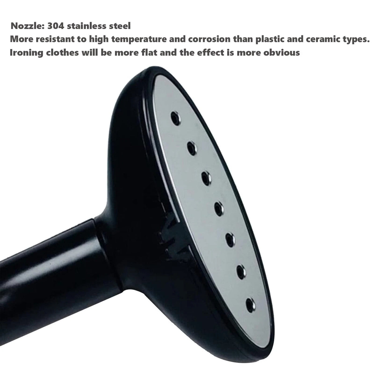 Fearet 6-Holes Stainless Steels Long Steam Nozzle Universal Garment Black