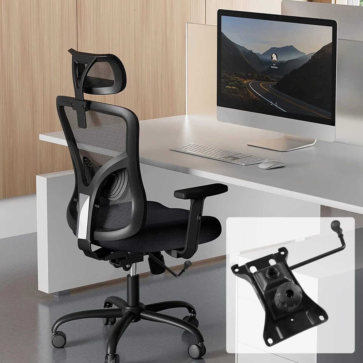 Besitu 500Lbs Office Chair Replacement Parts, w/ 6'' 6''x10.2"-500LBS, Black