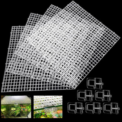 4 Aquarium lid Hood Fish Tank top Cover Terrarium Plastic transparent