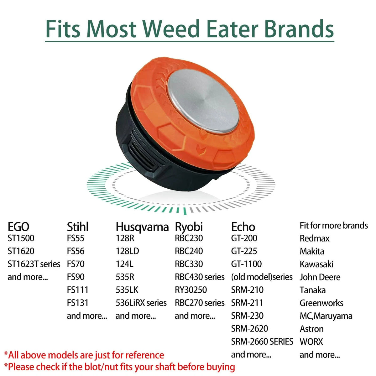 Universal Weed Eater Head,Easy Feed Trimmer Bump Head with Orange