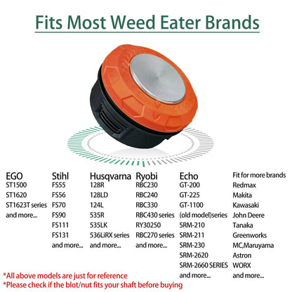 Universal Weed Eater Head,Easy Feed Trimmer Bump Head with Orange