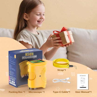 1000X Handheld Digital Microscope for Kids: Pocket with 382-Yellow
