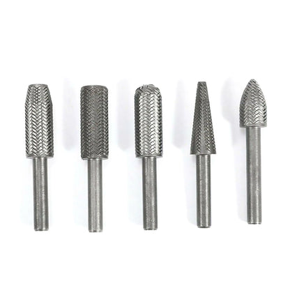 5pcs 6cm Metal Cutter Drill Bits Rotary Bits Rasp For Steel Grinding Carving F
