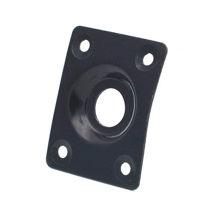 Black Guitar Output Metal Jack Plate Square W/ Screws for Electric Bass Guitar d