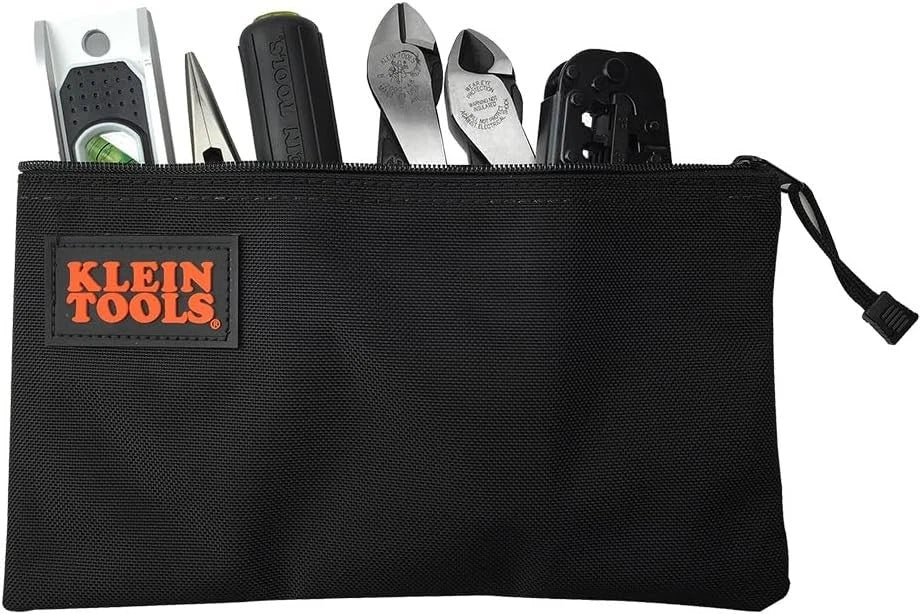 Klein Tools 5139B Zipper Bag, Cordura Nylon Tool Pouch 12-1/2-Inch, Black