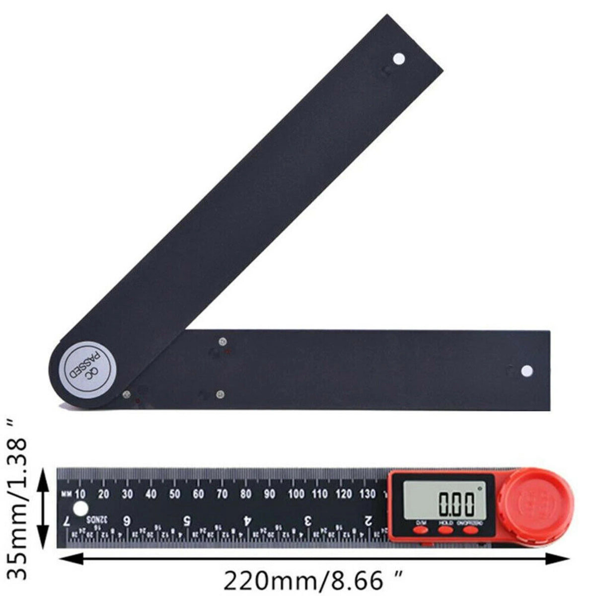 LCD Digital Display 200mm 0-360° Angle Finder Ruler Protractor Measure Meter b