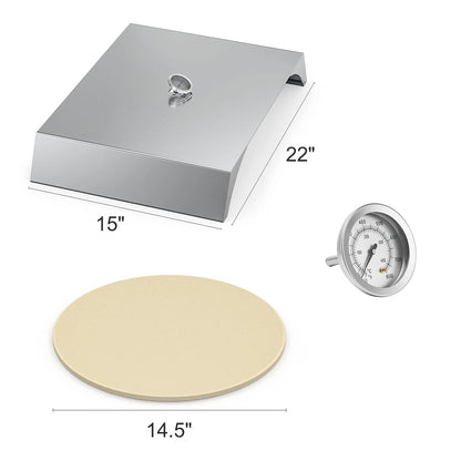 Skyflame Universal Stainless Steel Pizza Oven Kit, 22x15 inches, Silver