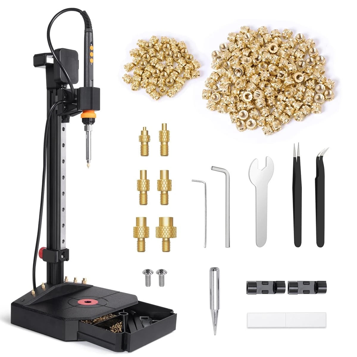 Heat Set Insert Tool with 90W Soldering Iron & Brass Inserts 3D Nutopress V2