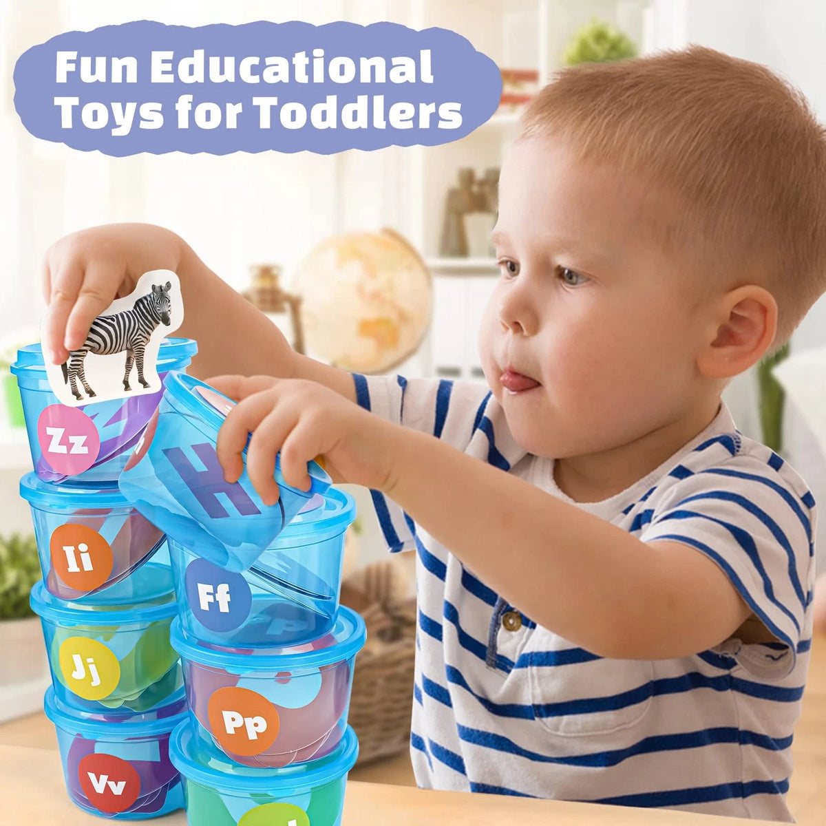 Joyreal Alphabet Learning Toys for Toddlers - 26 Soup Sorters Medium