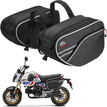 KEMIMOTO Motorcycle Saddlebags Bag Expandable 24-30L (15L*2) One Size, Black