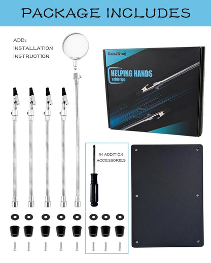 Kaisiking Helping Hands Soldering Station with Magnifying Glass, PCB Holder...