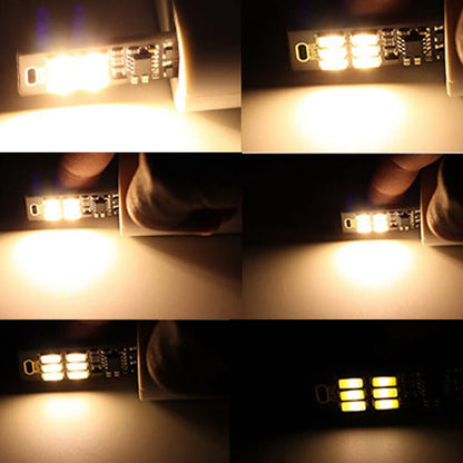 5Pcs 6-LED USB Portable Keychain Lamp W/ Touch Dimming 1W 3200K Warm Light