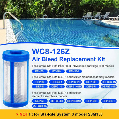 WC8-126Z Air Bleed Replacement Kit for Pentair Sta-Rite Pool and Spa Filter,...