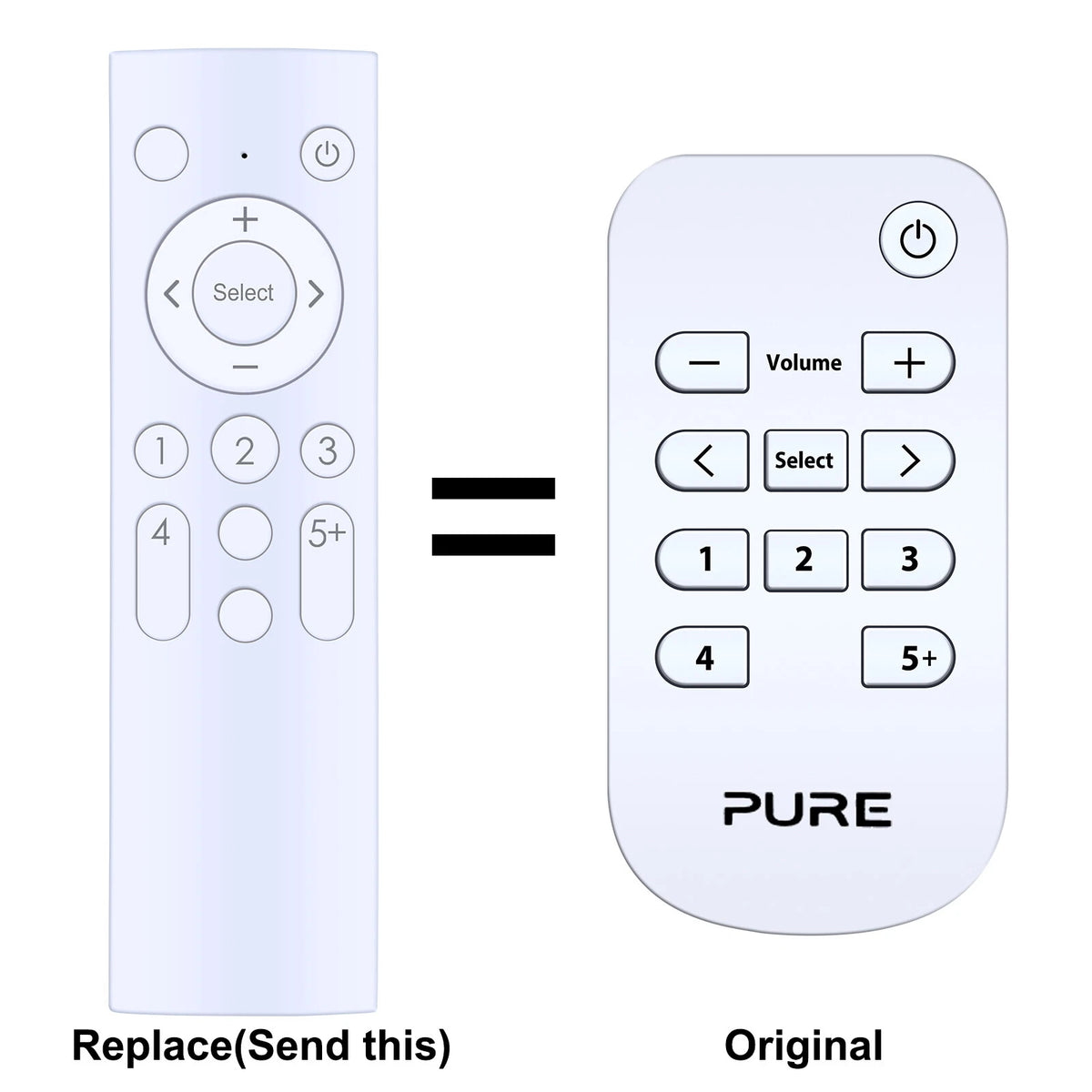 Replacement Remote Control For Pure Evoke D4 Mio With Bluetooth D440MBT