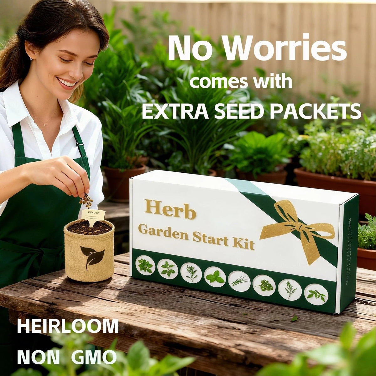 Indoor Herb Garden Start Kit - Unique Gifts for Women, Mothers Day 8X, Green