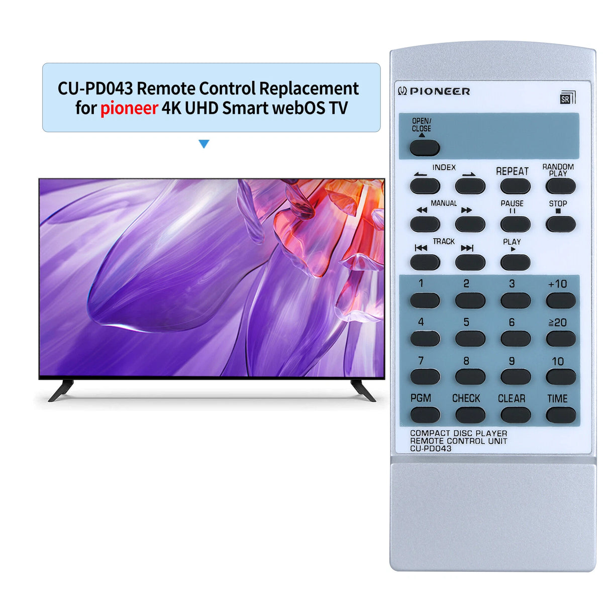 CU-PD043 Replacement Remote Control For Pioneer CD Player PWW1056