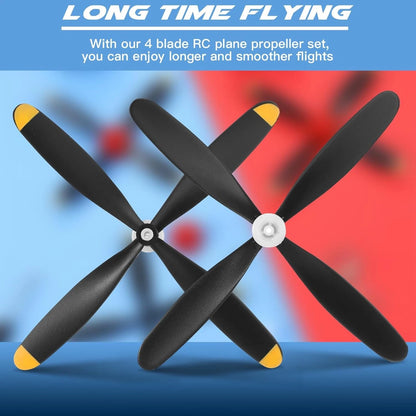 3 Sets Spare RC Plane Propellers Compatible with Mustang 400mm Yellow Nose