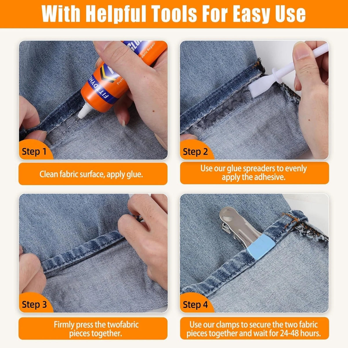 3Pcs Fabric Glue Permanent, 60 ML Washable Clear 3 count, 3 Pack , 60